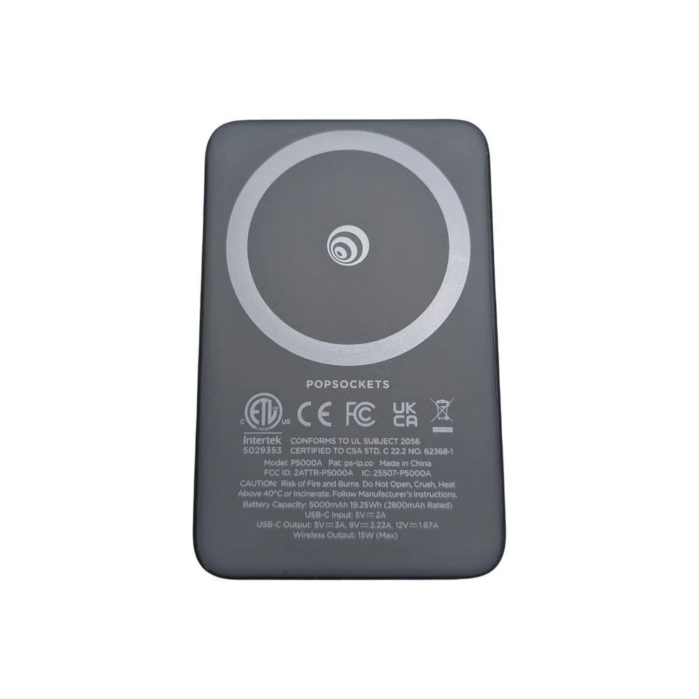 Gg4-R PopSockets PowerPack 5000mAh MagSafe Grip Black Flip Mirror Floral Referb